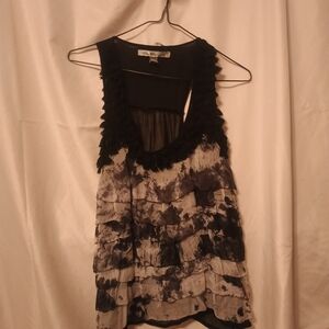 Black and White Sleeveless Top